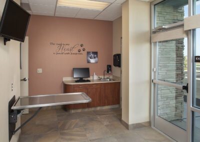 Animal hospital reception area